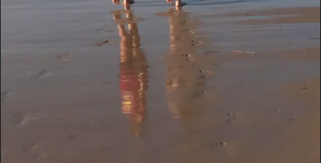 Hazy sky over a mountain range.